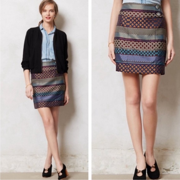 Maeve Anthropologie Audra Jacquard Geometric Skirt Size 2 NWOT - Picture 11 of 12